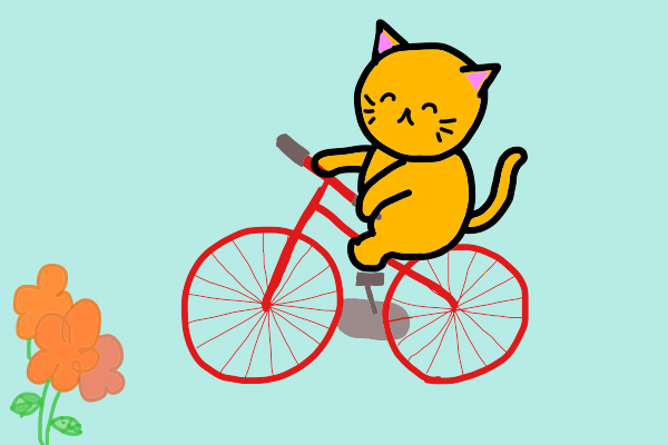 自転車に乗る猫
