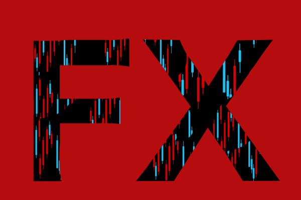 「FX」の文字とローソク足